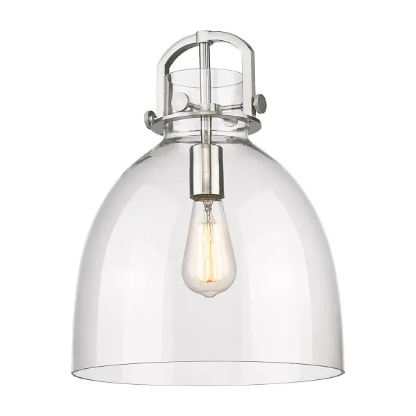The Newton Bell is a modern industrial collection that incorporates exceptional architectural details and classic bell shaped shade. The delicately curved glass or metal shade complements the clean lines of this restoration inspired line of fixtures.