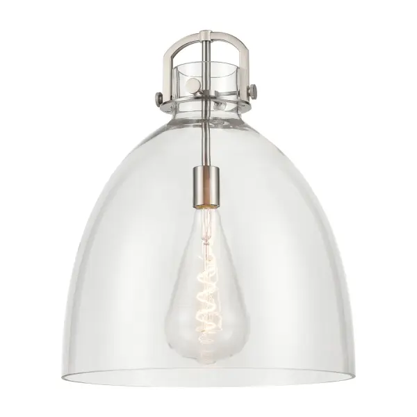 The Newton Bell is a modern industrial collection that incorporates exceptional architectural details and classic bell shaped shade. The delicately curved glass or metal shade complements the clean lines of this restoration inspired line of fixtures.