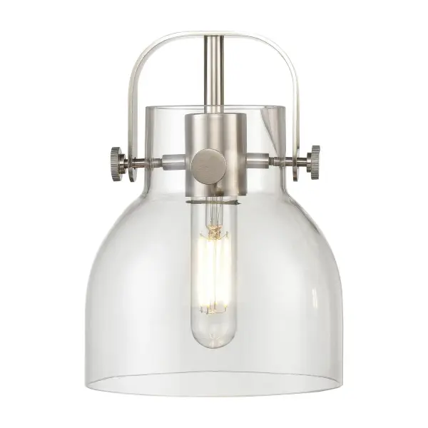 The Pilaster II Bell delivers an elegant twist on modern industrial lighting and incorporates exceptional architectural details and classic bell shaped shade. The delicately curved glass shade complements the clean lines of this chic line of fixtures.