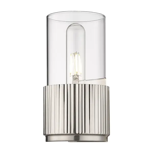 The stately Bolivar Collection is a study in architectural design and subtle details. The stylish and stately ribbed base houses a cylindrical glass shade.