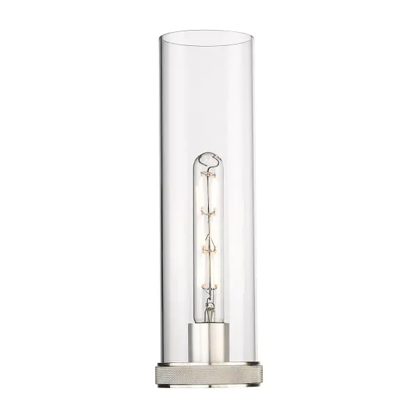 The Lincoln collection makes a statement with bold and striking details. The impressive glass cylinder shade sits atop a refined metal frame that features perfectly placed knurling details. Lincoln is a gorgeous addition to traditional or restoration decor.