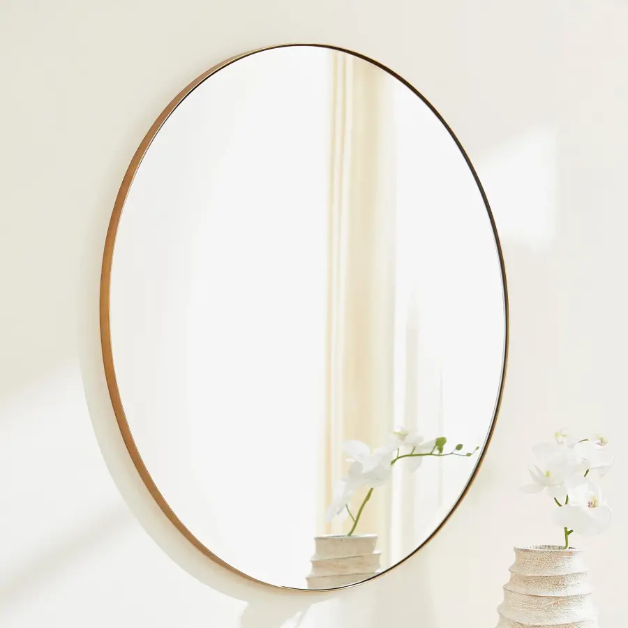 36" Round Gold Mirror - Image 2
