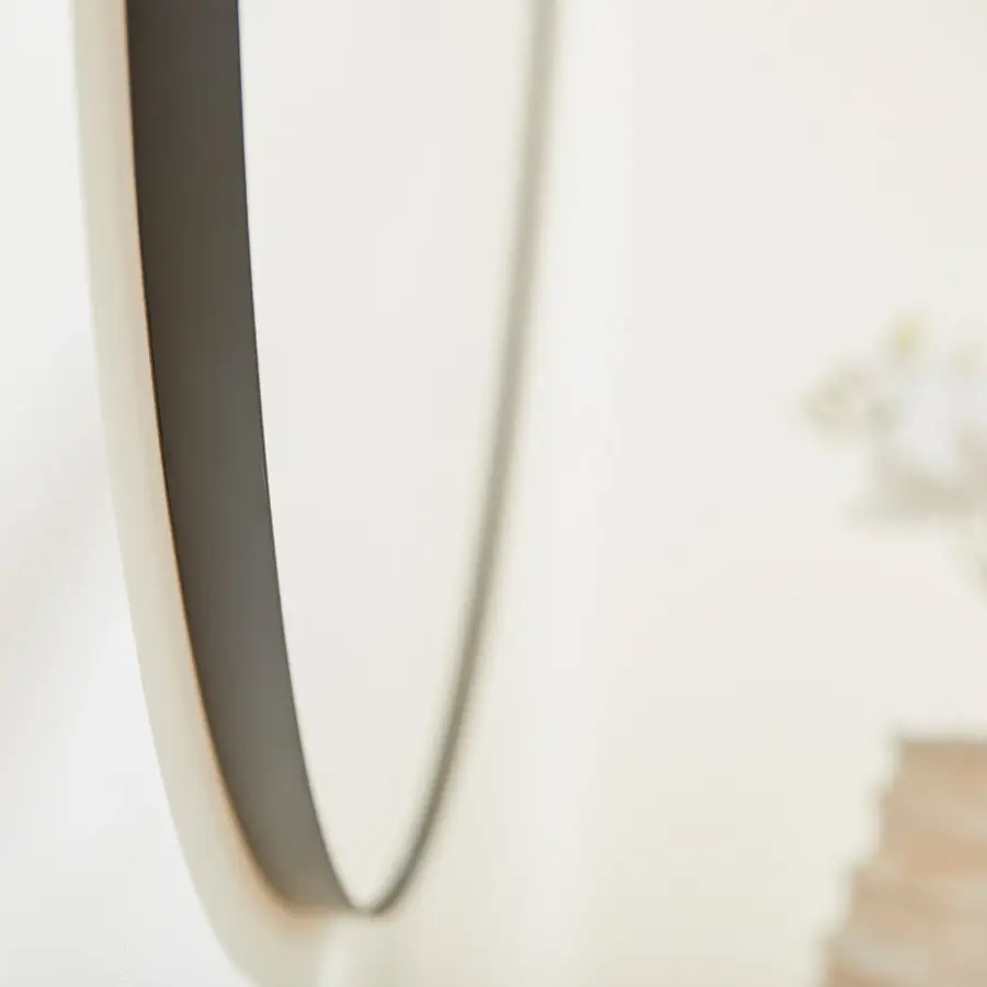 36" Round Mirror in Matte Black - Image 3