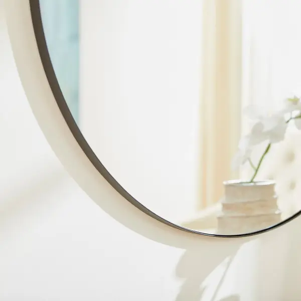 36" Round Mirror in Matte Black - Image 4