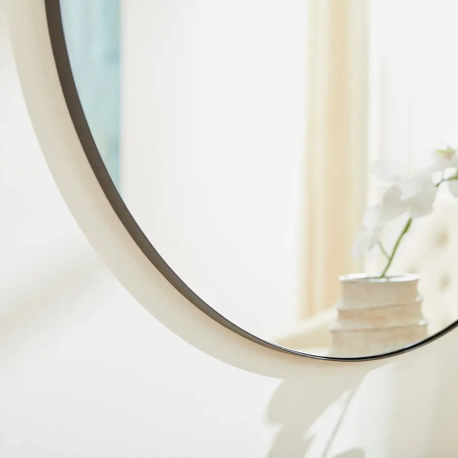 36" Round Mirror in Matte Black - Image 4