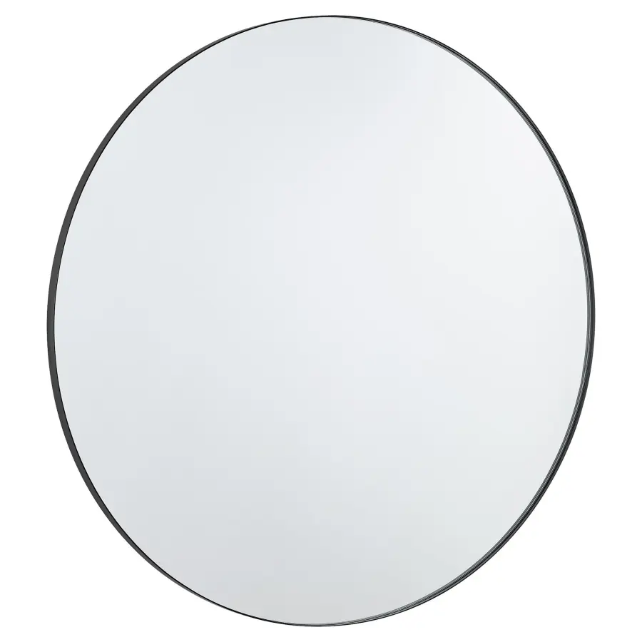 42" Round Mirror in Matte Black - Image 1