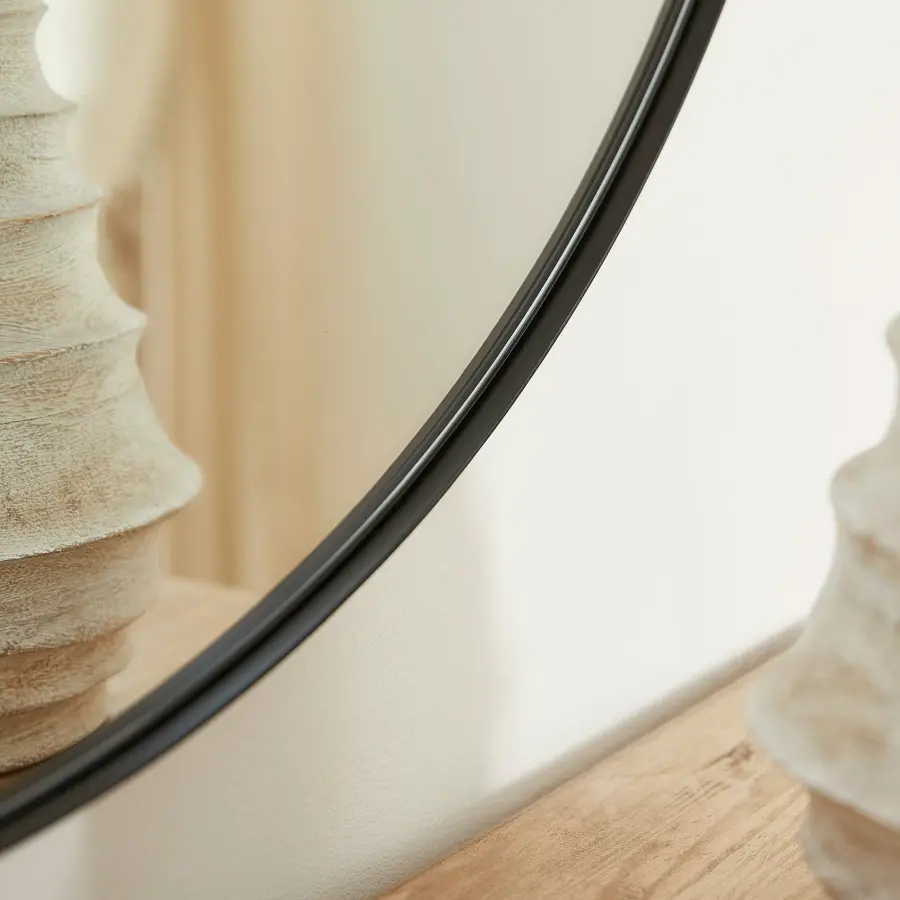 42" Round Mirror in Matte Black - Image 5