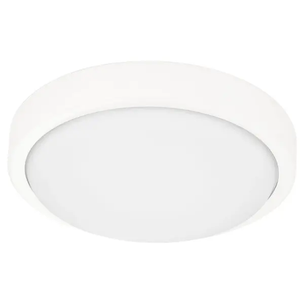 This damp-rated 24W LED light kit offers energy efficiency and low maintenance with its shallow dome design. Perfect for ceiling fan upgrades in any room, featuring a clean studio white finish that complements all décor styles.