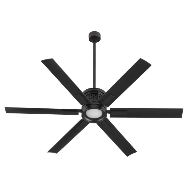 The Zeus 65" fan delivers exceptional airflow with built-in Wi-Fi control, six speeds, and damp-rated durability. Perfect for large patios, great rooms, or commercial spaces requiring powerful ventilation with modern style. - alternate view