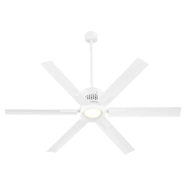 The Zeus 65" fan delivers exceptional airflow with modern smart home integration. Built-in Wi-Fi control, six-speed operation, and damp-rating make it ideal for large indoor rooms or covered outdoor areas. - alternate view