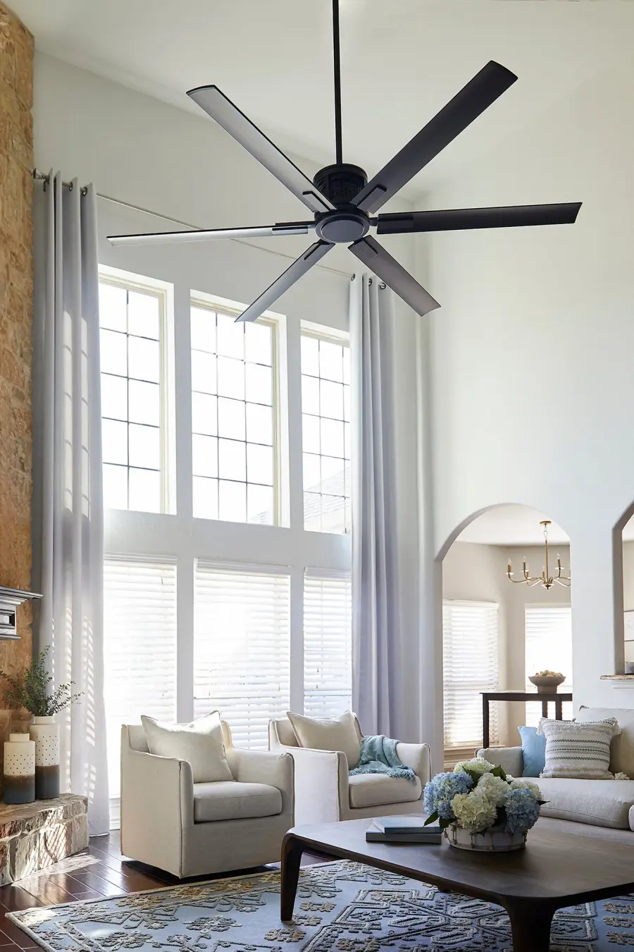 Zeus 80" Outdoor Ceiling Fan in Matte Black - Image 4
