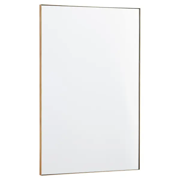 A simple yet elegant 24x36" rectangular mirror featuring a warm gold frame. Its clean lines and classic proportions make it adaptable to various décor styles, from contemporary to transitional spaces.
