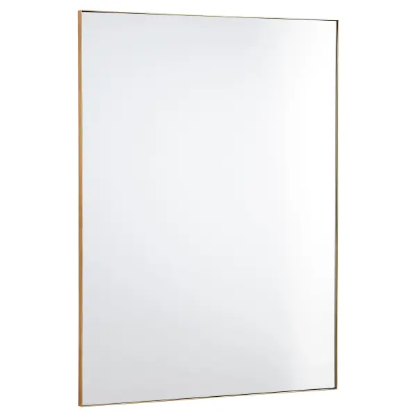This 30x40" rectangular mirror features a clean gold frame that adds warmth and elegance to any room. Its generous size and simple design make it ideal for bathrooms, bedrooms, and entryways, complementing both contemporary and transitional décor.