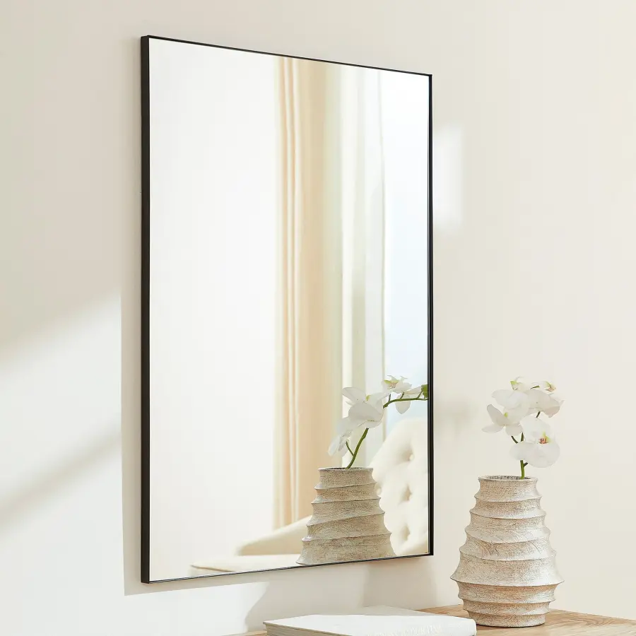 30x40" Rectangular Mirror in Matte Black - Image 2