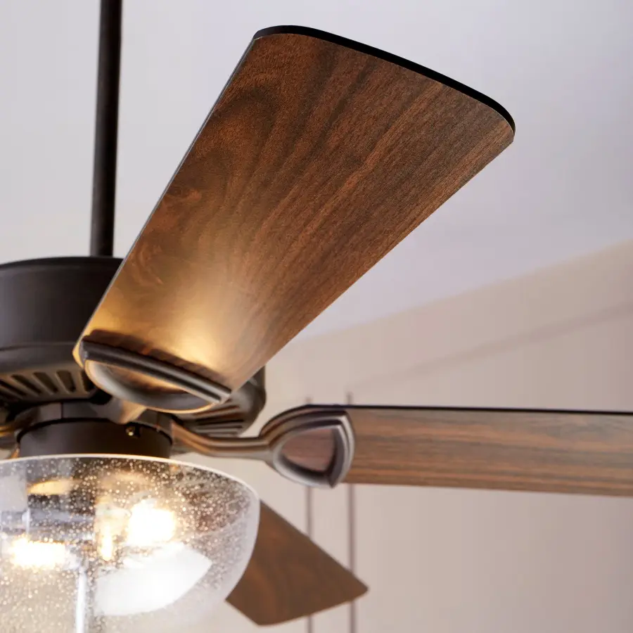 Clear Seeded Glass LED Light Kit with Toasted Sienna & Oiled Bronze - Image 3