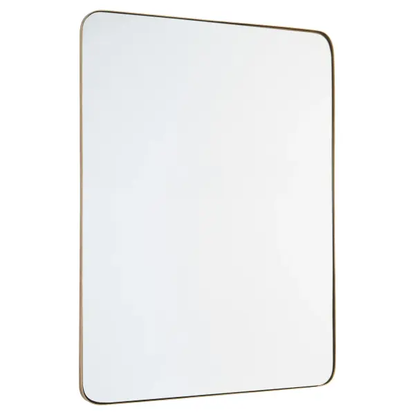 The Stadium mirror combines affordability with functional elegance, featuring a rounded rectangle contour with 1-inch extension and gold finish. Its 30"x40" size makes it ideal for bathrooms, bedrooms, and commercial spaces.