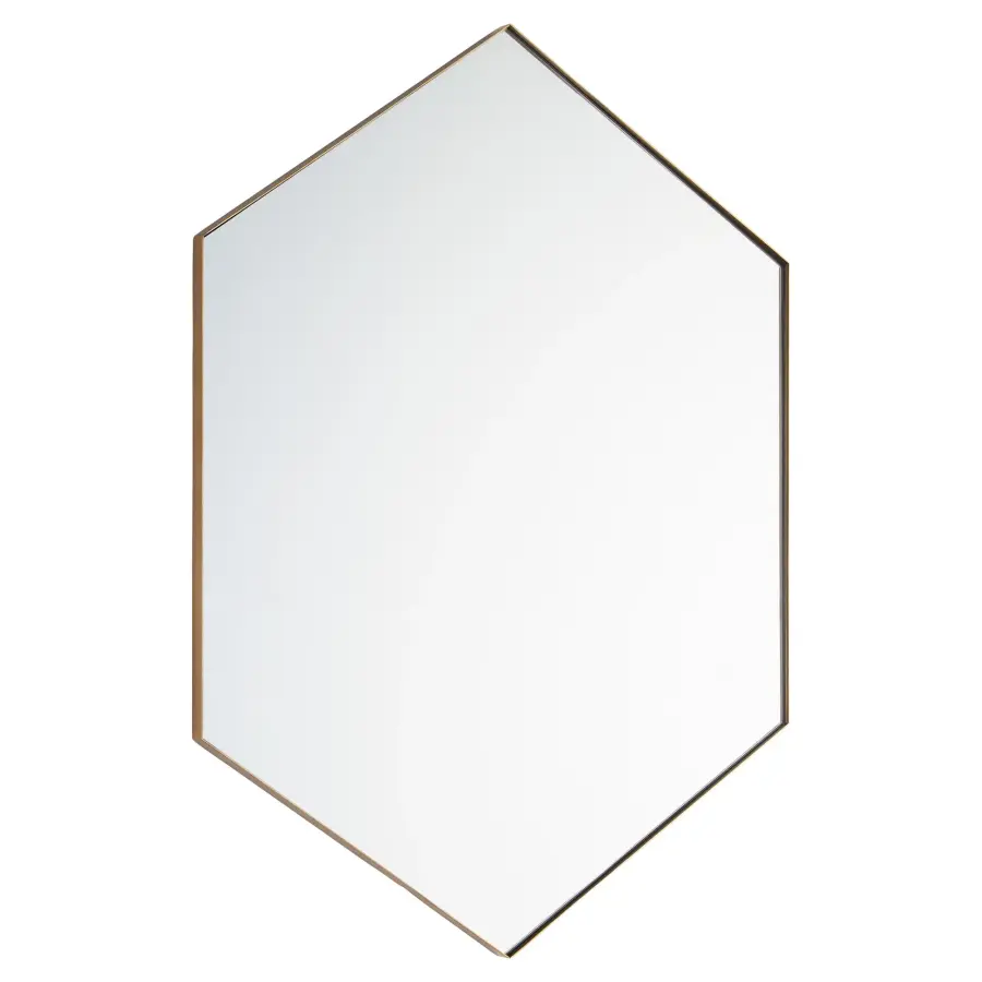 Hexagon Mirror 24" x 34" - Gold - Image 1
