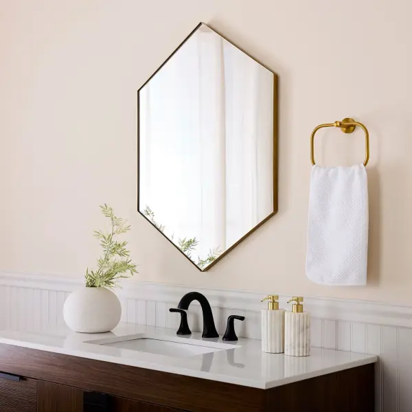Hexagon Mirror 24" x 34" - Gold - Image 5