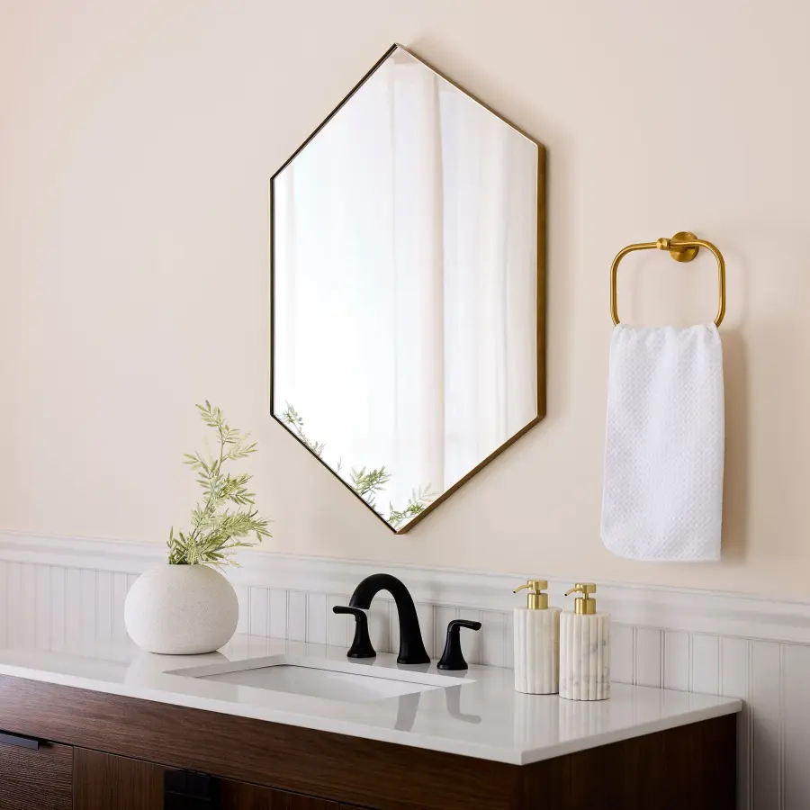 Hexagon Mirror 24" x 34" - Gold - Image 5