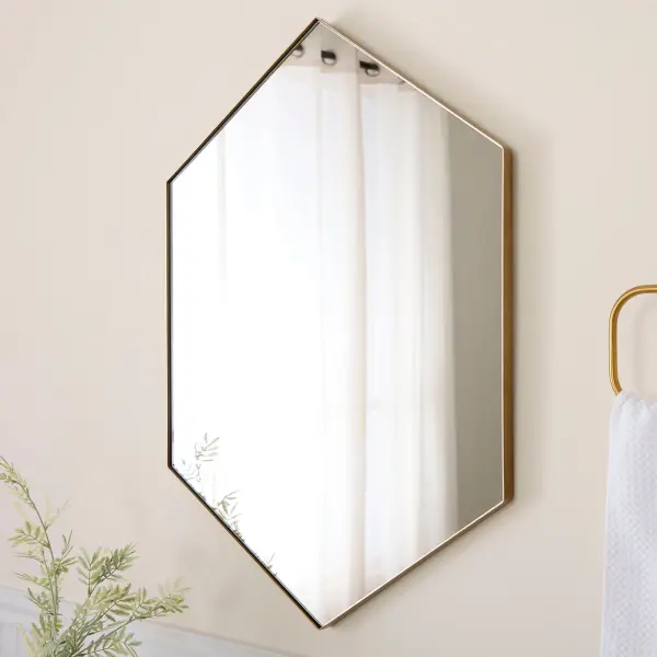 Hexagon Mirror 24" x 34" - Gold - Image 7