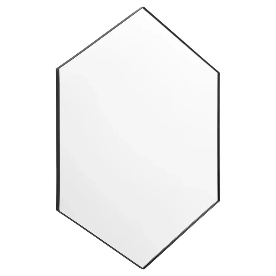 24" x 34" Hexagon Mirror in Matte Black - Image 1