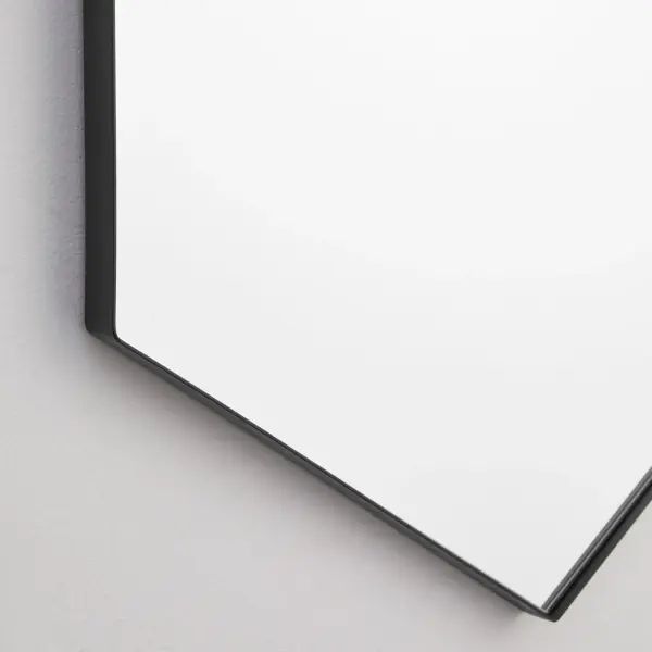 24" x 34" Hexagon Mirror in Matte Black - Image 3