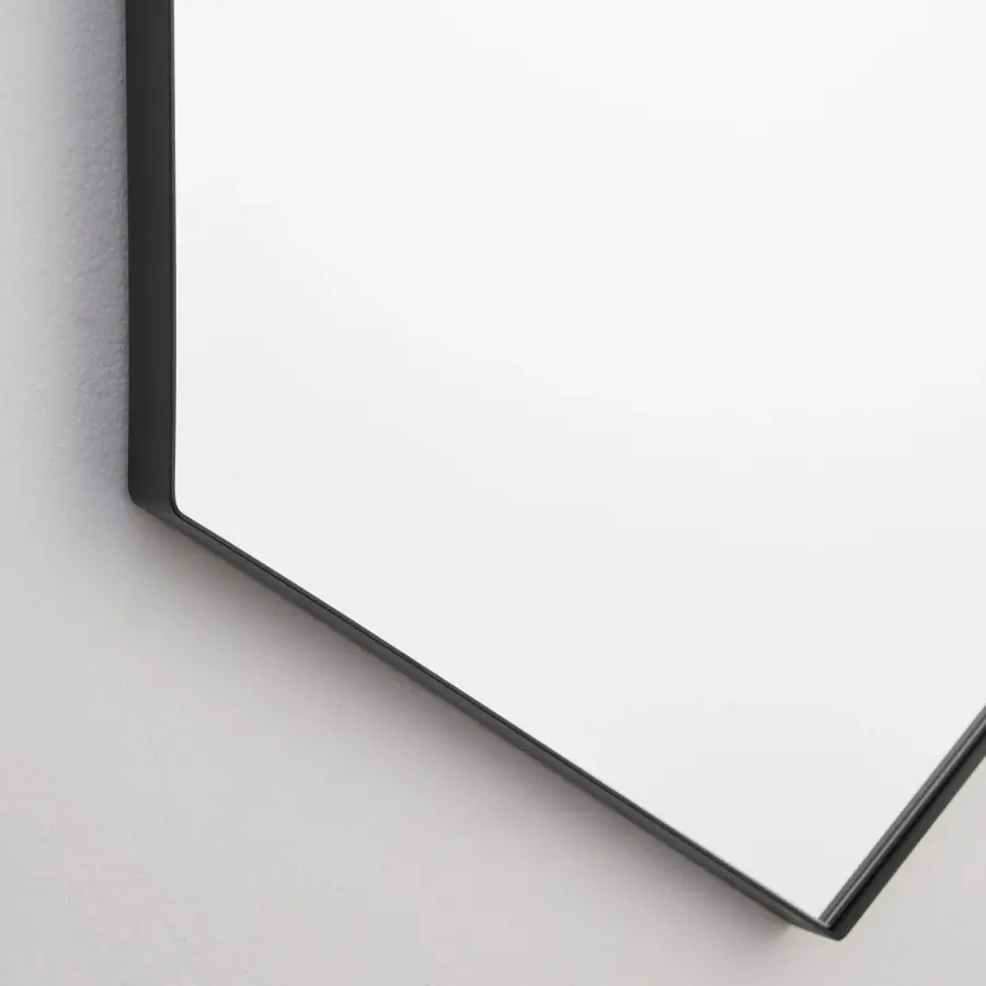 24" x 34" Hexagon Mirror in Matte Black - Image 3