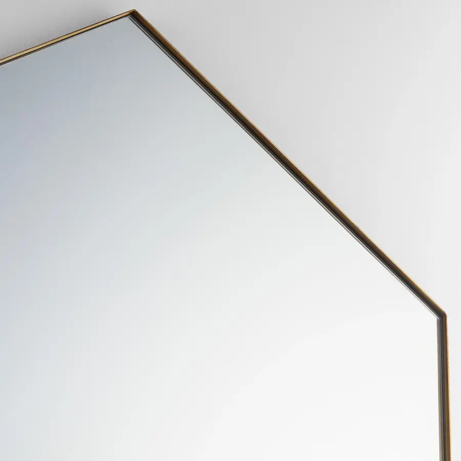 Hexagon Wall Mirror in Gold - 28" x 40" - Image 3