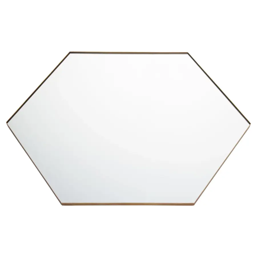 Hexagon Wall Mirror in Gold - 28" x 40" - Image 4