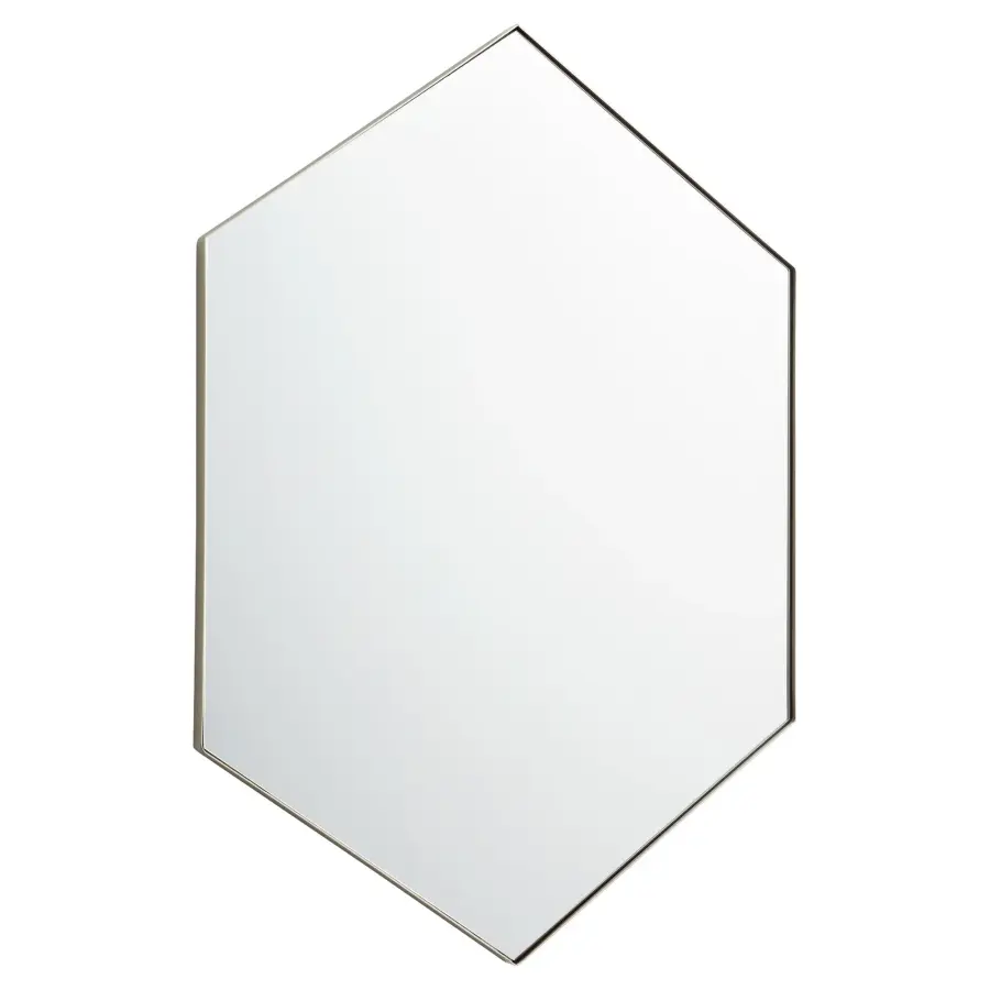 Hexagon Wall Mirror 28" x 40" - Silver - Image 1