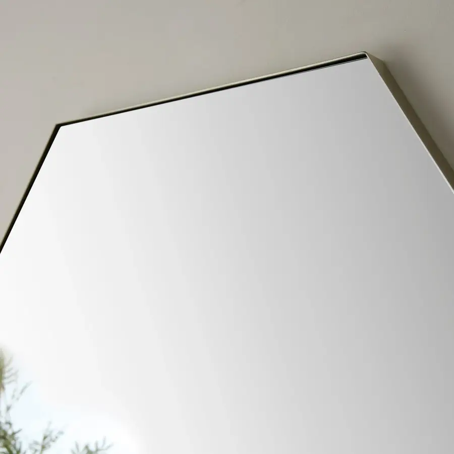 Hexagon Wall Mirror 28" x 40" - Silver - Image 7