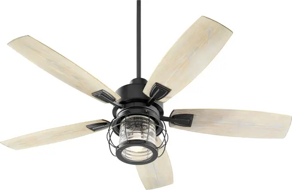 The Galveston combines coastal charm with industrial design in a durable wet-rated package. With 5308 CFM airflow and integrated LED lighting, it's perfect for covered outdoor spaces or stylish interiors seeking all-weather performance. - alternate view