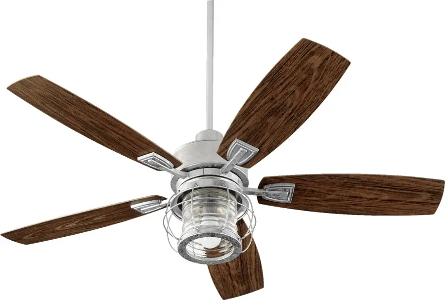 Galveston 52" Galvanized Indoor/Outdoor Ceiling Fan with Caged LED Light - Image 1