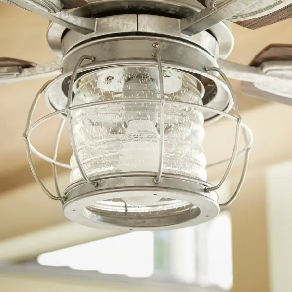 Galveston 52" Galvanized Indoor/Outdoor Ceiling Fan with Caged LED Light - Image 3