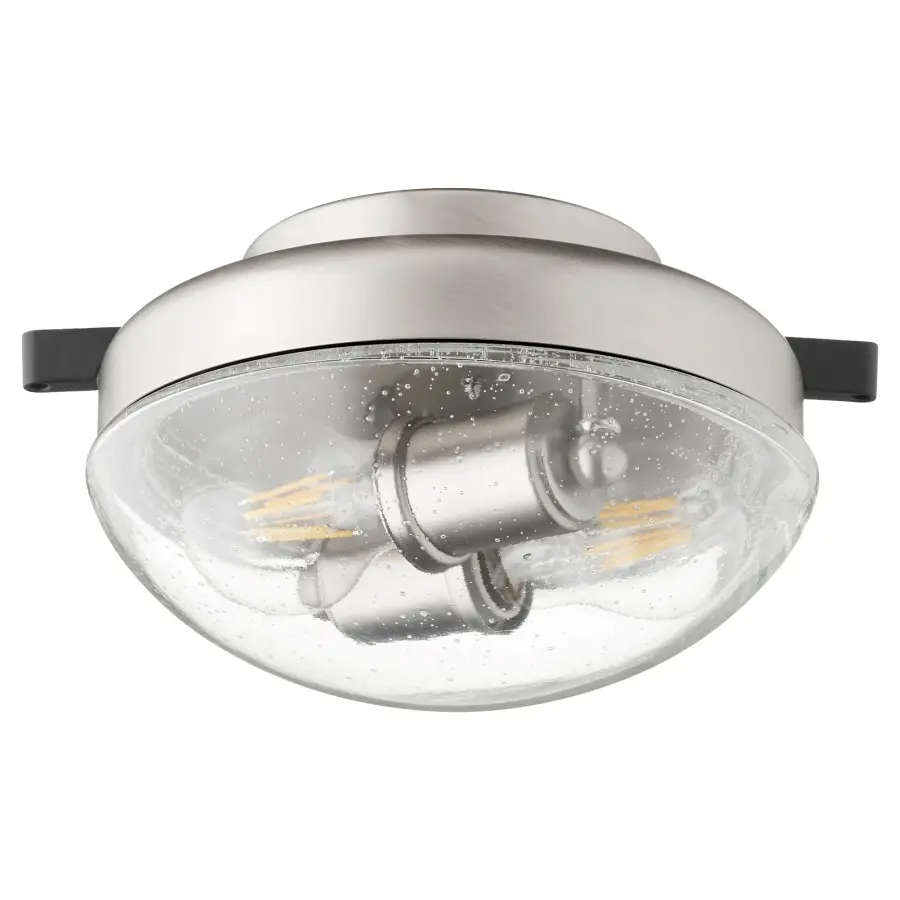 Patio 2-Light Ceiling Fan Light Kit in Satin Nickel
