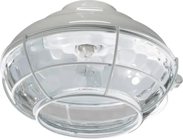 The Hudson LED light kit combines barn-inspired hardware with coastal durability. Its protective cage design and hammered glass create character while the damp rating ensures reliable performance on covered patios and porches.