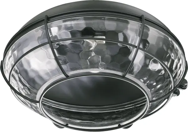 The Hudson LED Patio Light Kit combines industrial cage design with coastal-inspired hammered glass. Damp-rated for versatility, it transforms ceiling fans with bold barn-style character perfect for porches and farmhouse interiors.