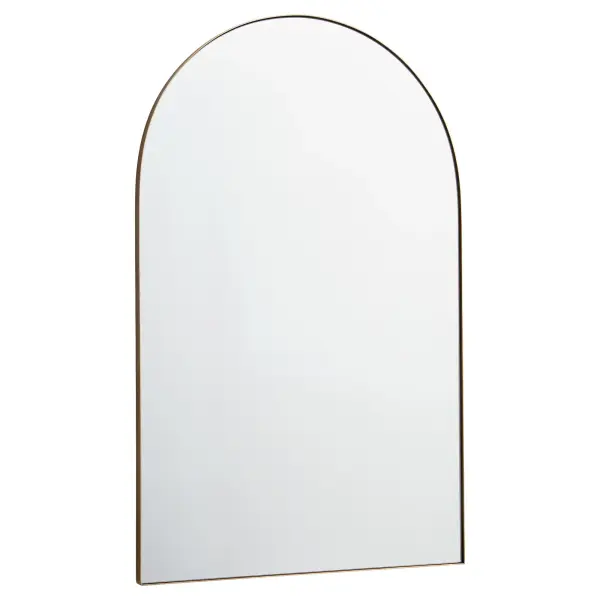 This 24x38 inch arched mirror combines classic arch styling with a modern gold finish. The 1-inch frame extension adds subtle depth while the versatile design works across multiple interior styles and spaces.
