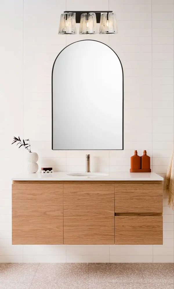 24" x 38" Arch Mirror in Matte Black - Image 4