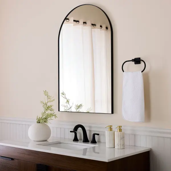 24" x 38" Arch Mirror in Matte Black - Image 5