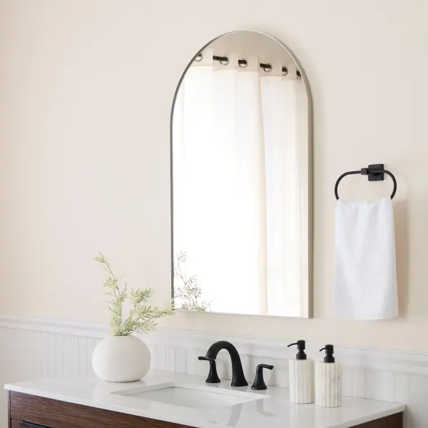 24" x 38" Arch Mirror in Silver - Image 4