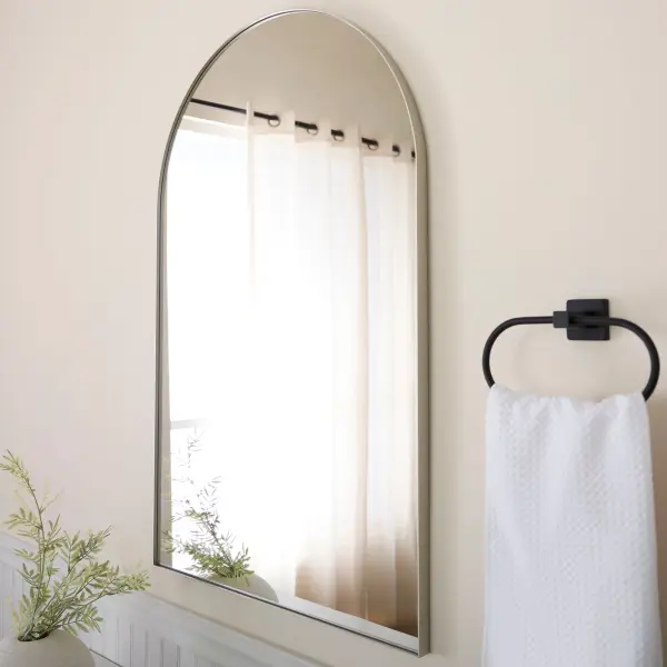 24" x 38" Arch Mirror in Silver - Image 6