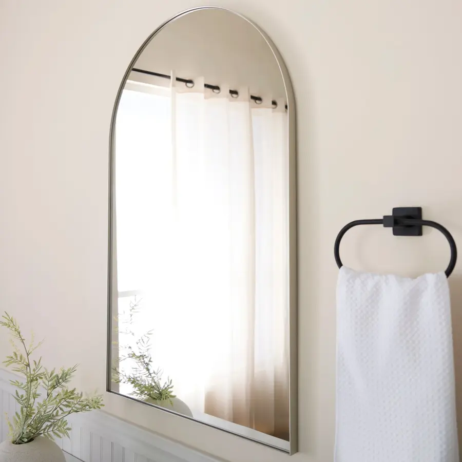 24" x 38" Arch Mirror in Silver - Image 6