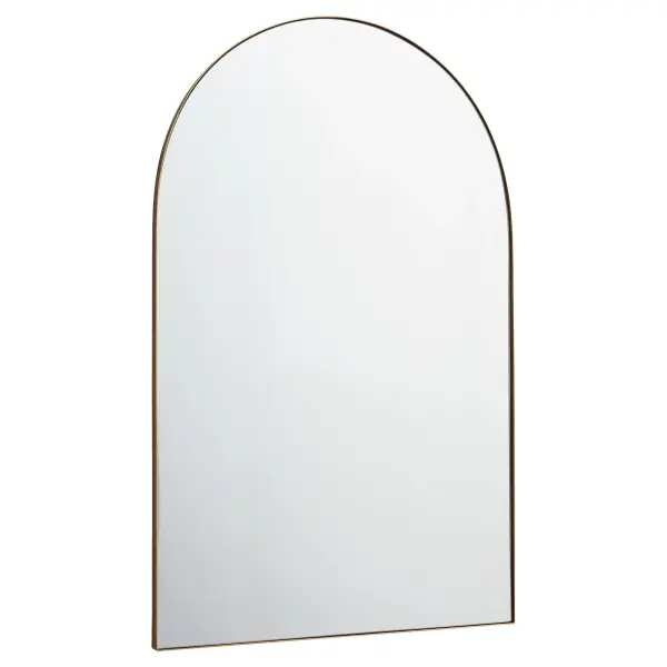 This 29"x46" arched mirror combines timeless design with modern versatility. The matte gold finish and 1-inch frame extension add depth and elegance, making it suitable for residential and commercial spaces alike.