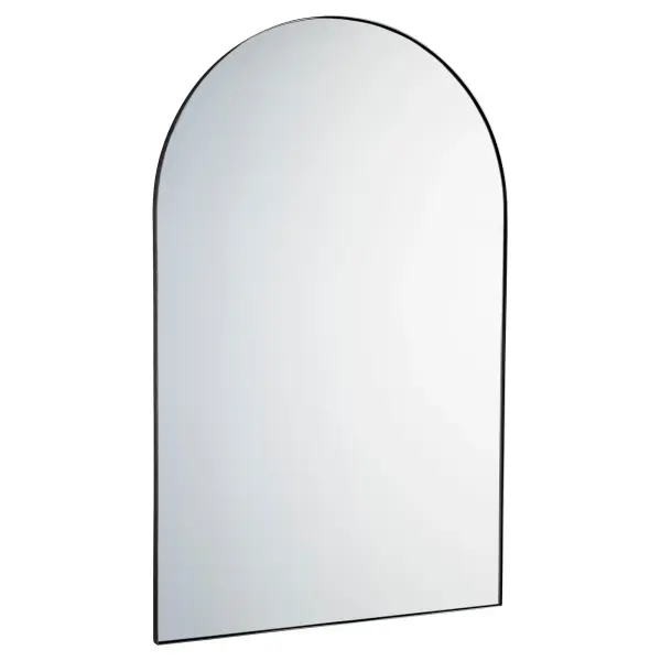 This 29"x46" arched mirror combines contemporary design with practical functionality. The 1-inch frame extension in matte black finish adds depth and sophistication to any space while remaining versatile enough for residential or commercial use.