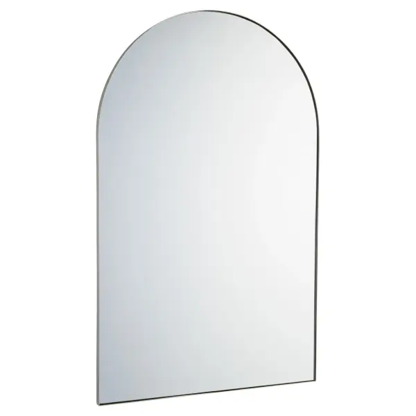 This 29"x46" arched mirror combines classic design with modern versatility. The 1-inch frame extension and silver finish create subtle dimension, while the generous size makes it ideal for bathrooms, bedrooms, and entryways.