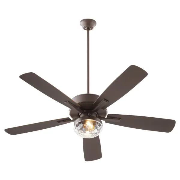 The Ovation 52" ceiling fan combines practical wet-rated durability with understated style. Its curved blades and modest housing deliver efficient cooling for covered outdoor spaces and high-humidity indoor areas. - alternate view