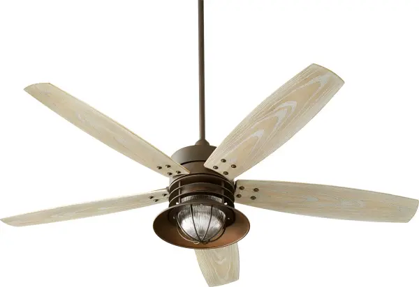 The Portico 60" ceiling fan combines transitional design with coastal flair, featuring a wet-listed rating for indoor/outdoor versatility. Its oiled bronze finish and fluted glass light add sophistication while LED efficiency keeps energy costs low.