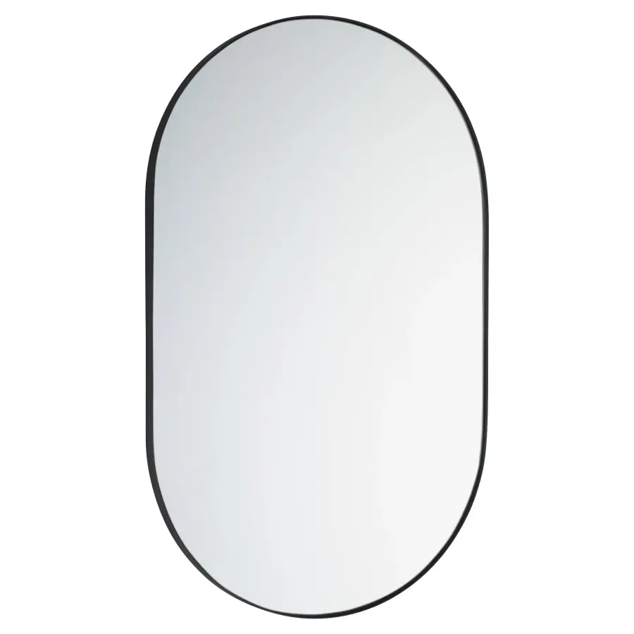 Capsule 20" x 32" Pill-Shaped Mirror in Matte Black - Image 1