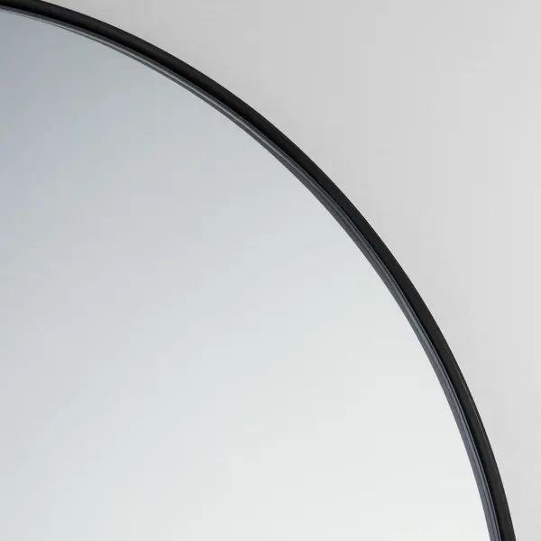 The Capsule mirror brings contemporary style with its distinctive pill-shaped contour and 1-inch extension frame. The matte black finish offers versatile appeal for residential and commercial spaces at an accessible price point. - alternate view